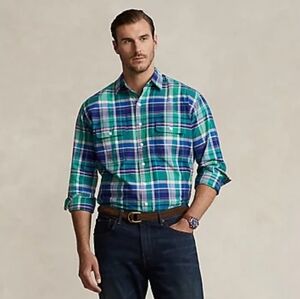 Polo Ralph Lauren NWOT Plaid Oxford Workshirt Size XLT